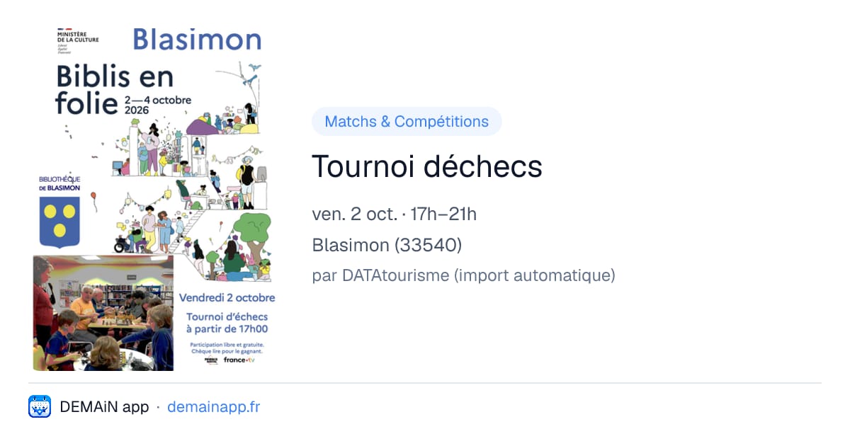 Tournoi déchecs — Blasimon