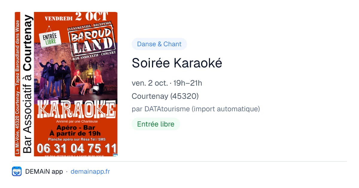 Soirée Karaoké — Courtenay