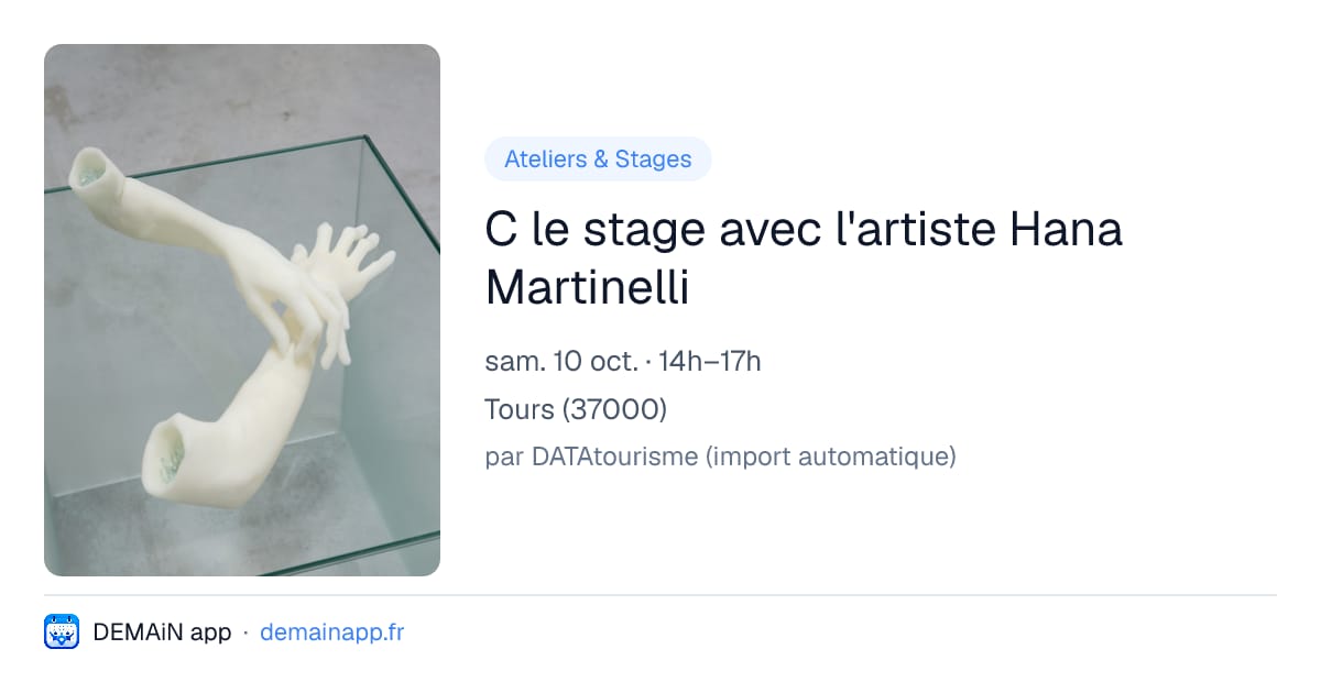 C le stage avec l'artiste Hana Martinelli — Tours
