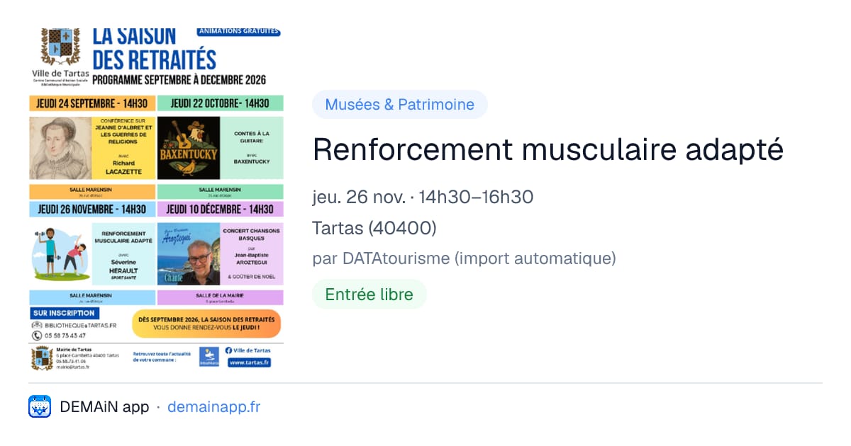 Renforcement musculaire adapté — Tartas