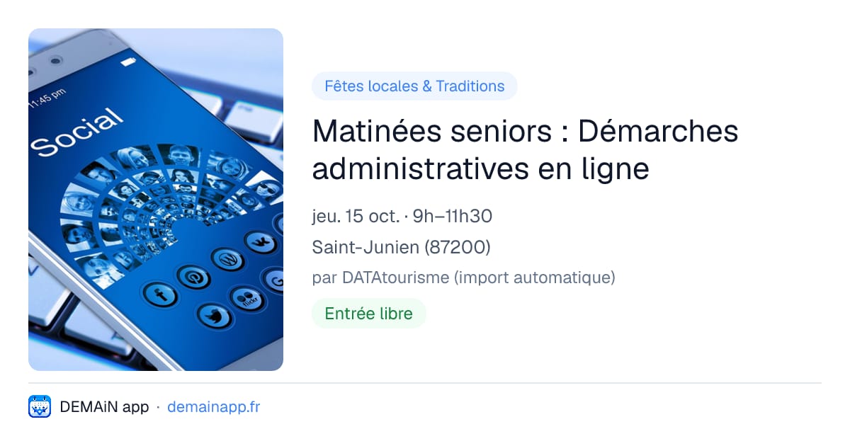 Matinées seniors : Démarches administratives en ligne — Saint-Junien