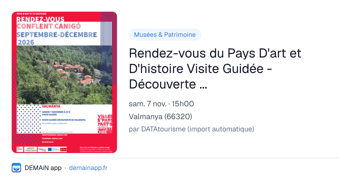 Rendez-vous du Pays D'art et D'histoire Visite Guidée - Découverte de Valmanya — Valmanya