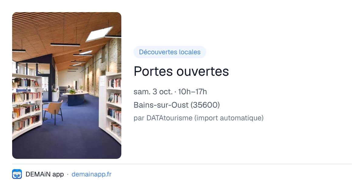 Portes ouvertes — Bains-sur-Oust