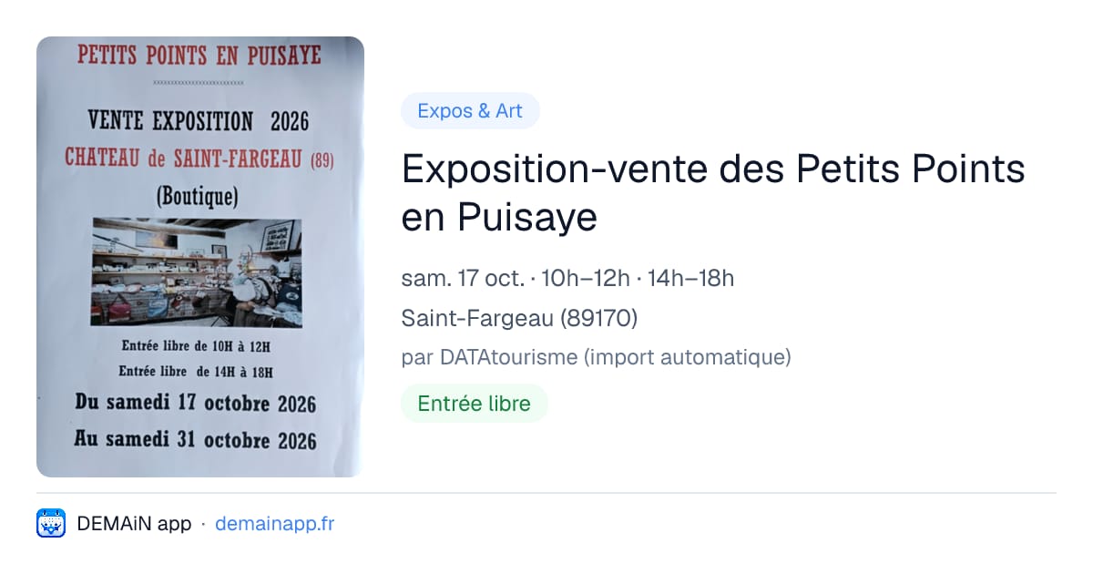 Exposition-vente des Petits Points en Puisaye — Saint-Fargeau