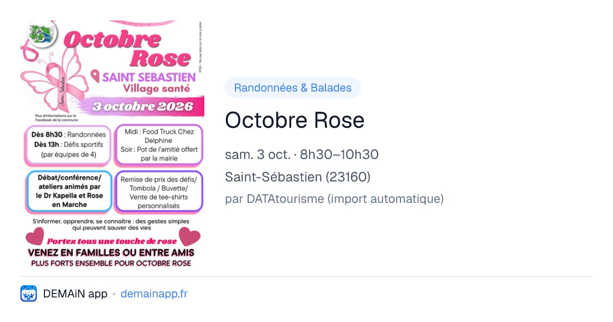 Octobre Rose — Saint-Sébastien