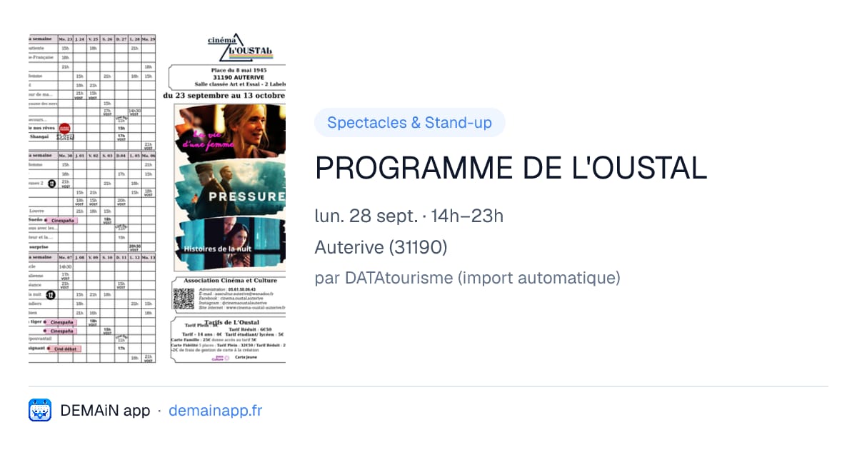 PROGRAMME DE L'OUSTAL — Auterive