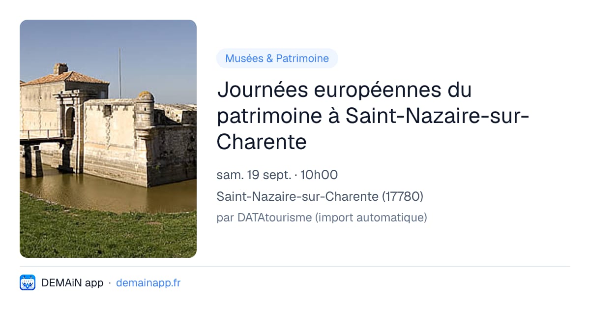 Journées européennes du patrimoine à Saint-Nazaire-sur-Charente — Saint-Nazaire-sur-Charente