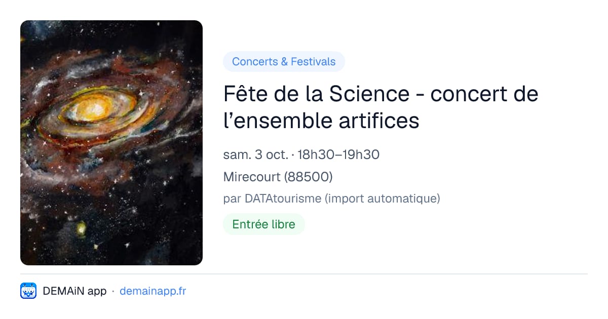 Fête de la Science - concert de l’ensemble artifices — Mirecourt