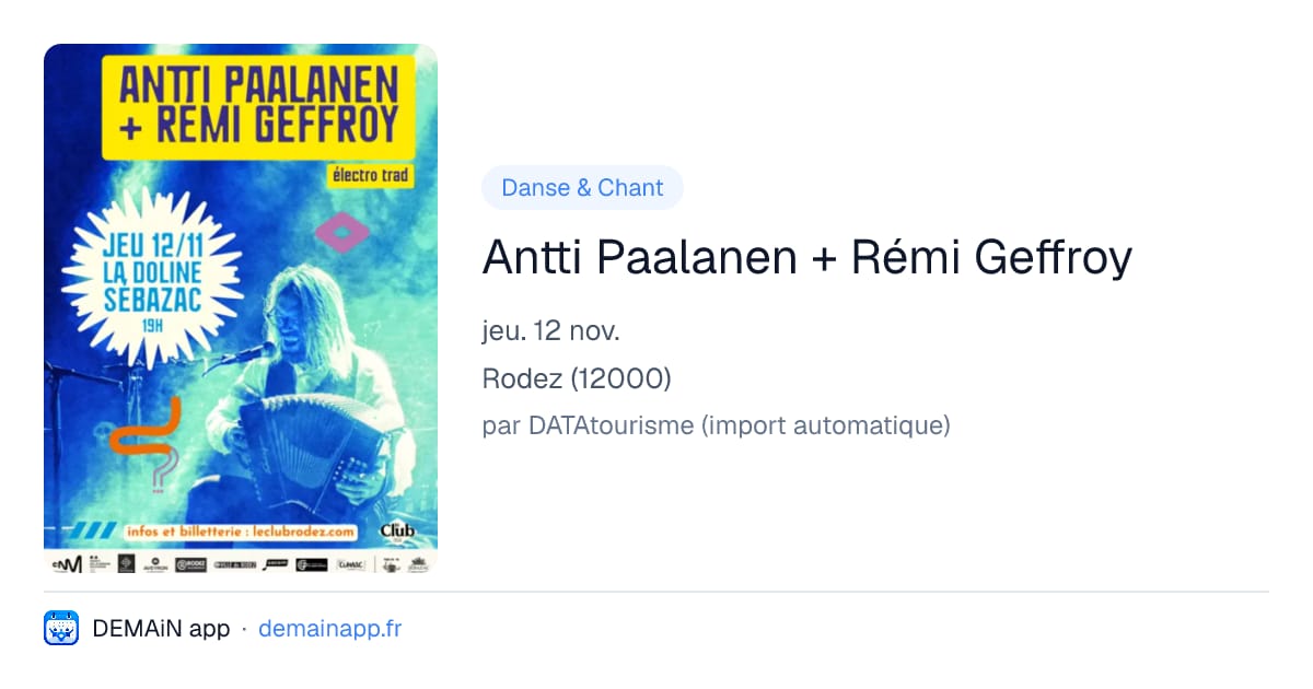 Antti Paalanen + Rémi Geffroy — Rodez