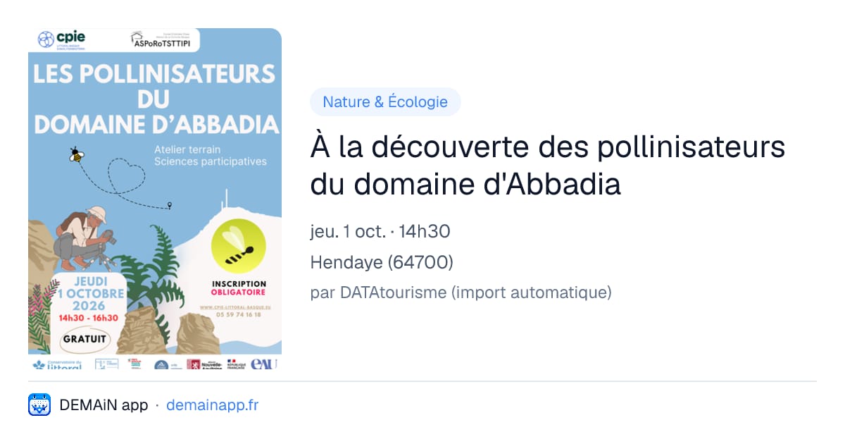 À la découverte des pollinisateurs du domaine d'Abbadia — Hendaye