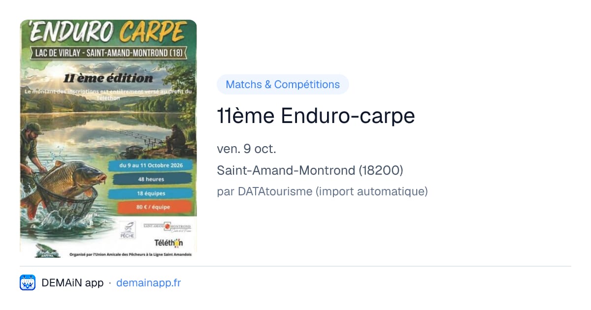 11ème Enduro-carpe — Saint-Amand-Montrond