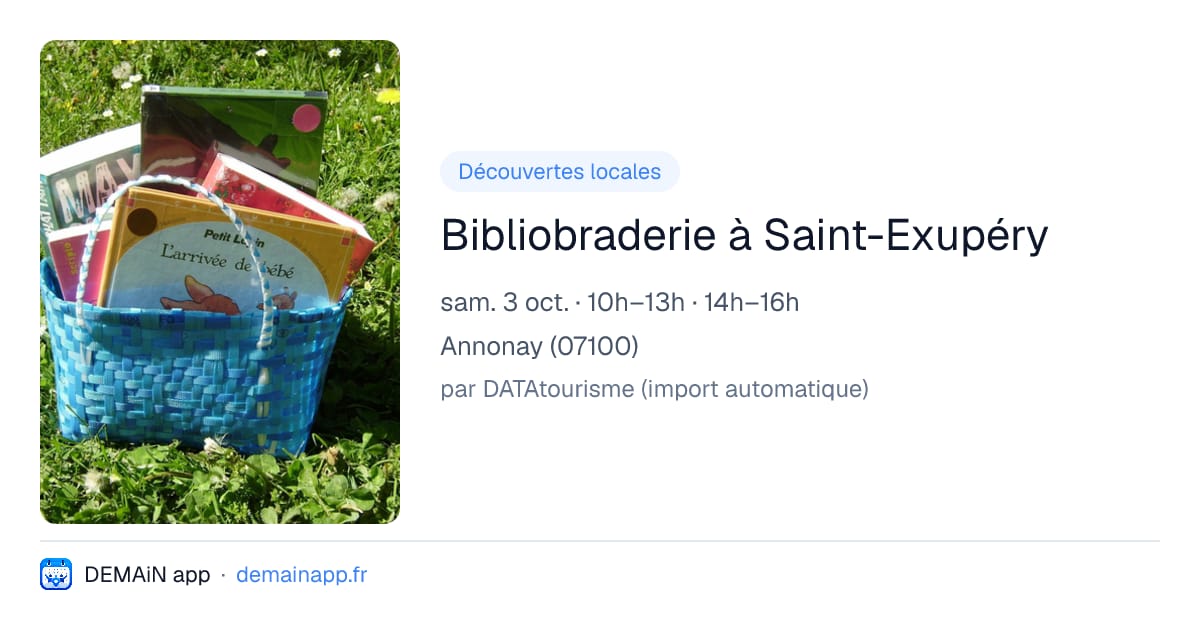 Bibliobraderie à Saint-Exupéry — Annonay