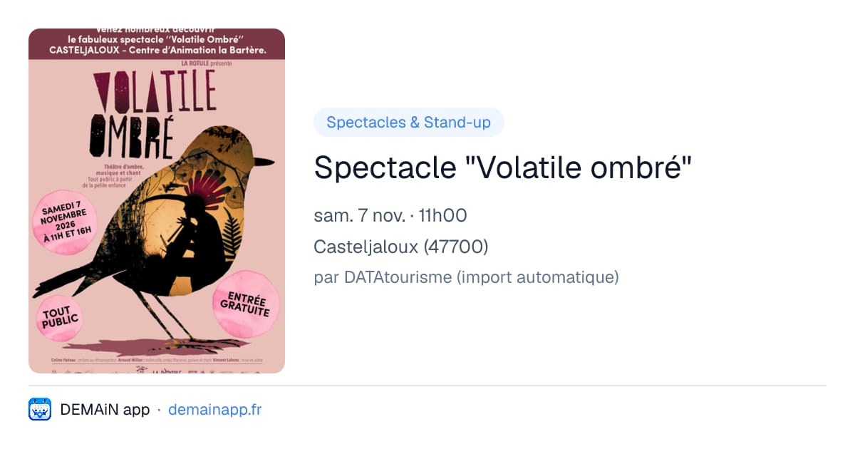 Spectacle "Volatile ombré" — Casteljaloux
