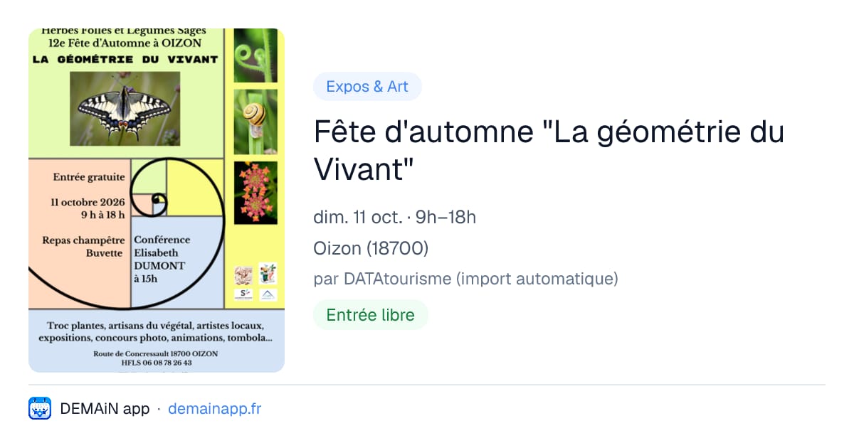 Fête d'automne "La géométrie du Vivant" — Oizon