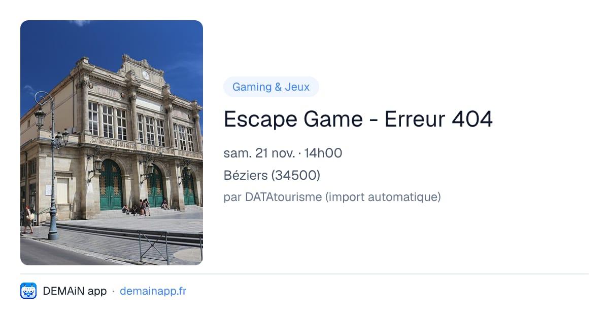 Escape Game - Erreur 404 — Béziers