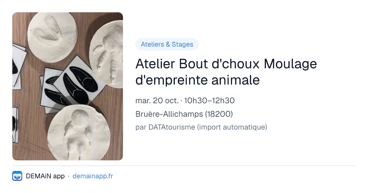 Atelier Bout d'choux Moulage d'empreinte animale — Bruère-Allichamps