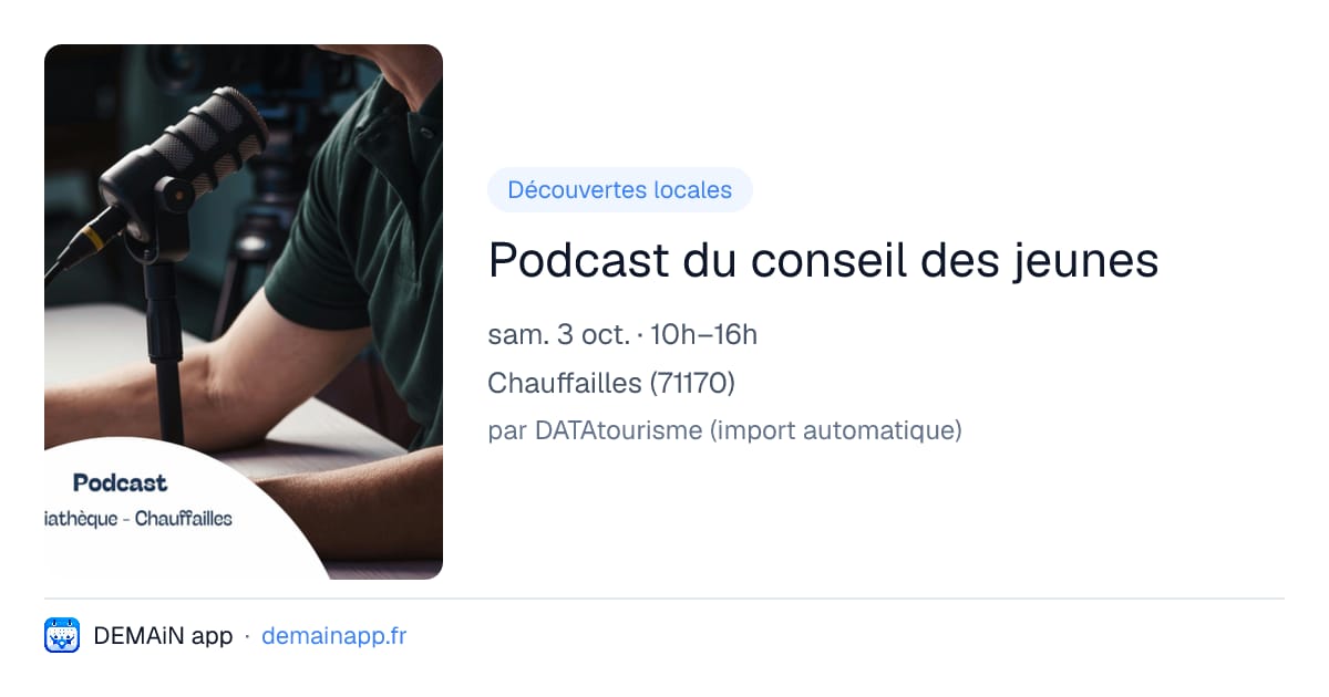 Podcast du conseil des jeunes — Chauffailles