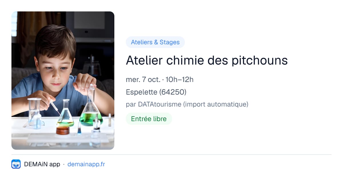 Atelier chimie des pitchouns — Espelette