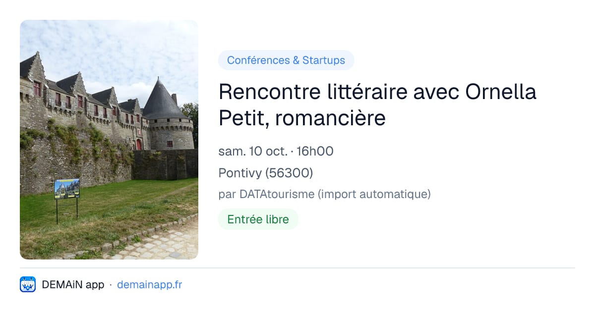 Rencontre littéraire avec Ornella Petit, romancière — Pontivy