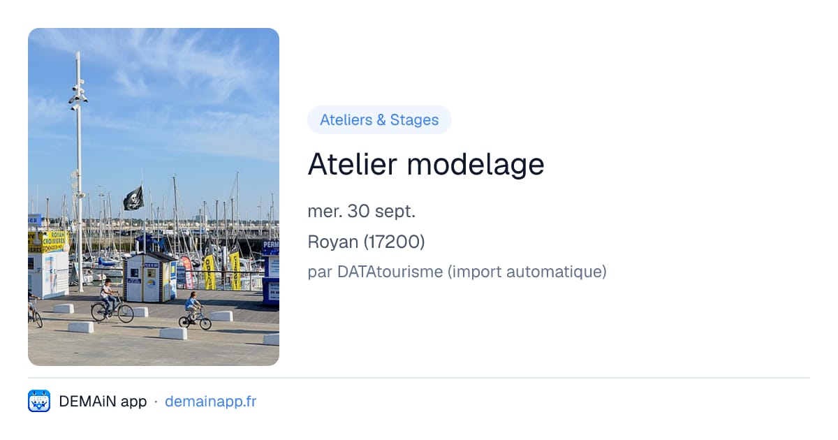 Atelier modelage — Royan