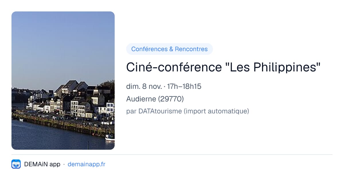 Ciné-conférence "Les Philippines" — Audierne