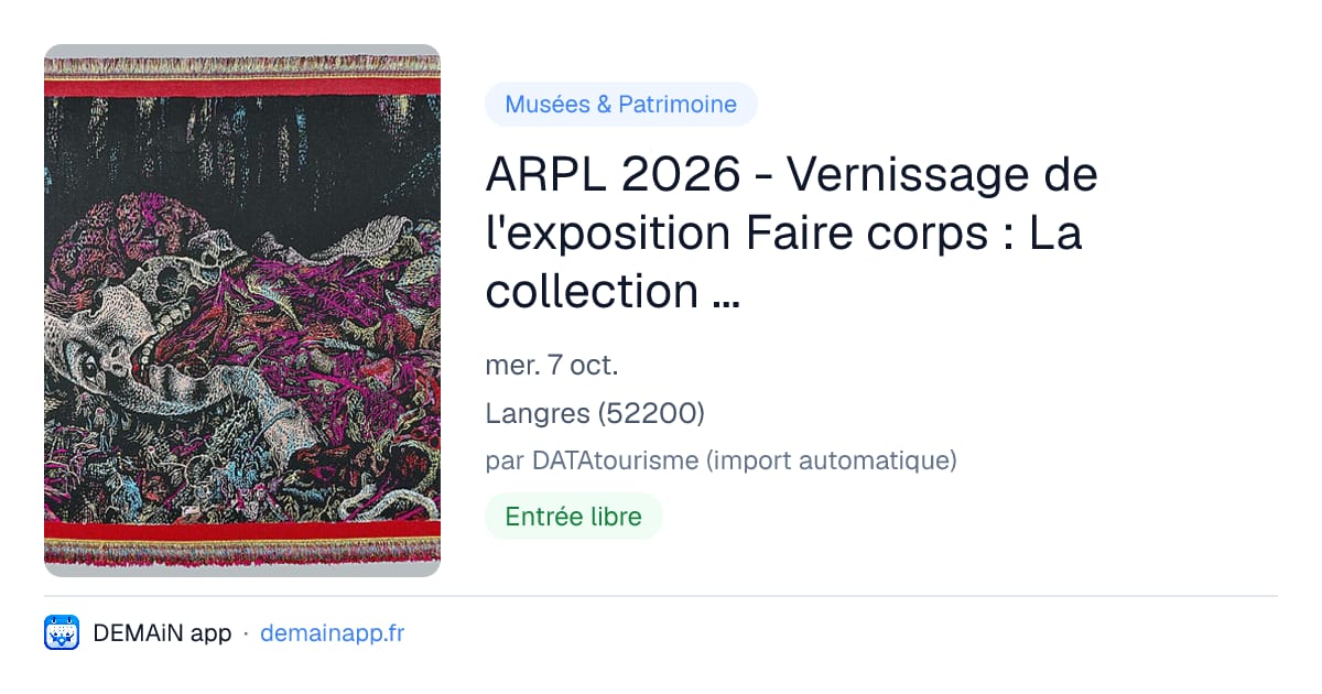 ARPL 2026 - Vernissage de l'exposition Faire corps : La collection Volot s'invite au musée — Langres