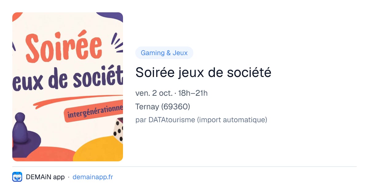 Soirée jeux de société — Ternay