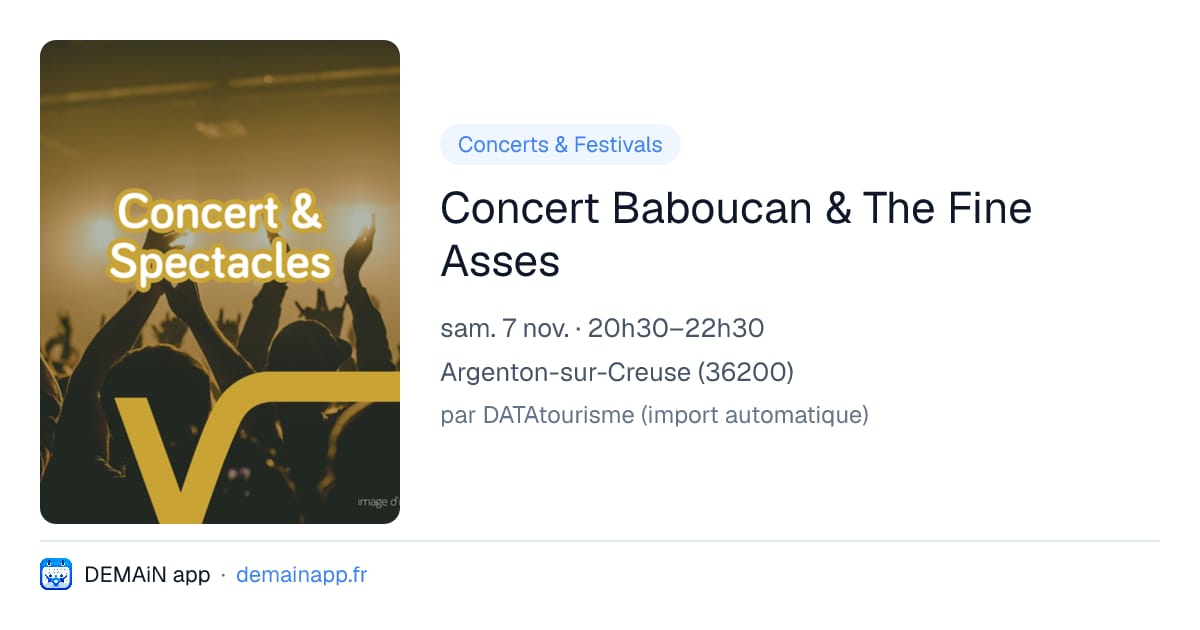 Concert Baboucan & The Fine Asses — Argenton-sur-Creuse