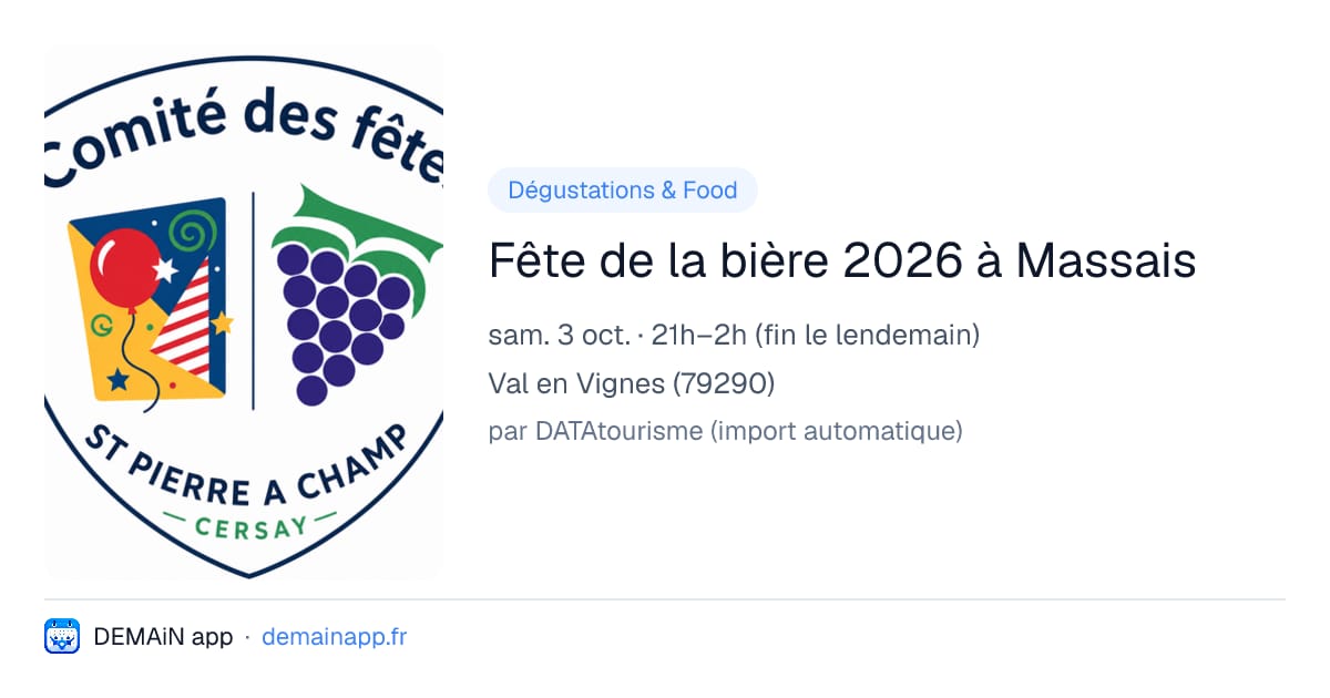 Fête de la bière 2026 à Massais — Val en Vignes
