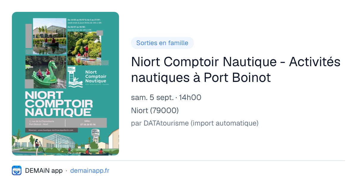 Niort Comptoir Nautique - Activités nautiques à Port Boinot — Niort