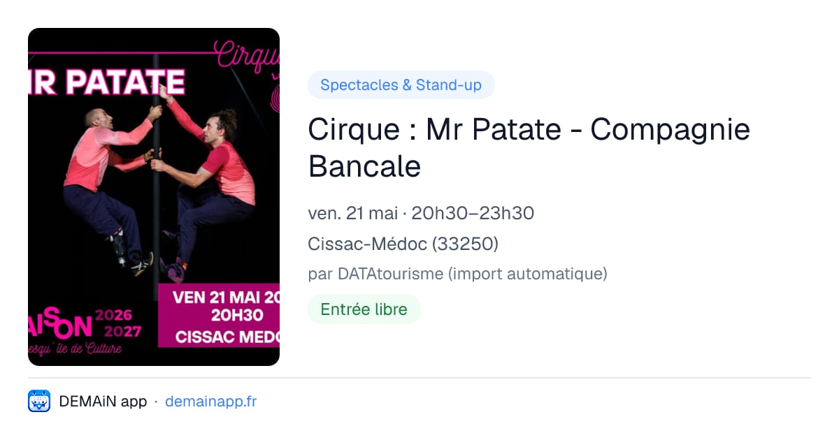 Cirque : Mr Patate - Compagnie Bancale — Cissac-Médoc