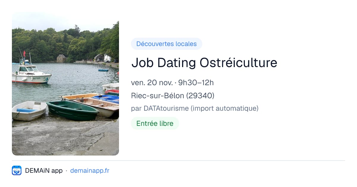 Job Dating Ostréiculture — Riec-sur-Bélon