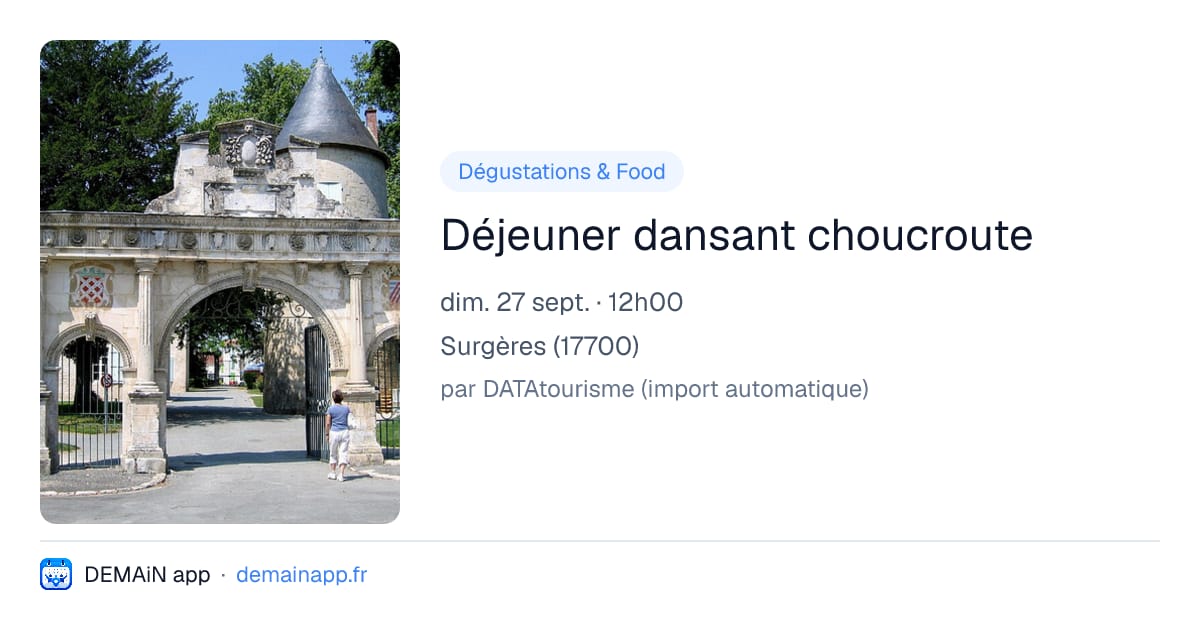 Déjeuner dansant choucroute — Surgères