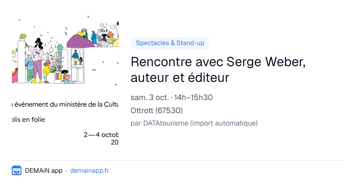 Rencontre avec Serge Weber, auteur et éditeur — Ottrott