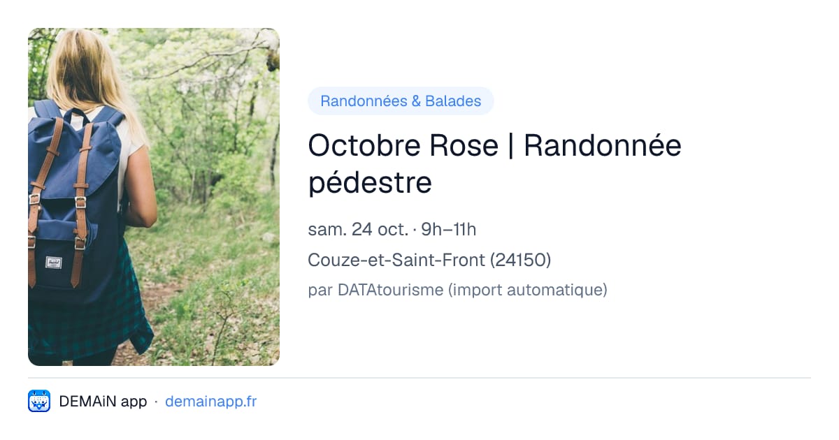 Octobre Rose | Randonnée pédestre — Couze-et-Saint-Front