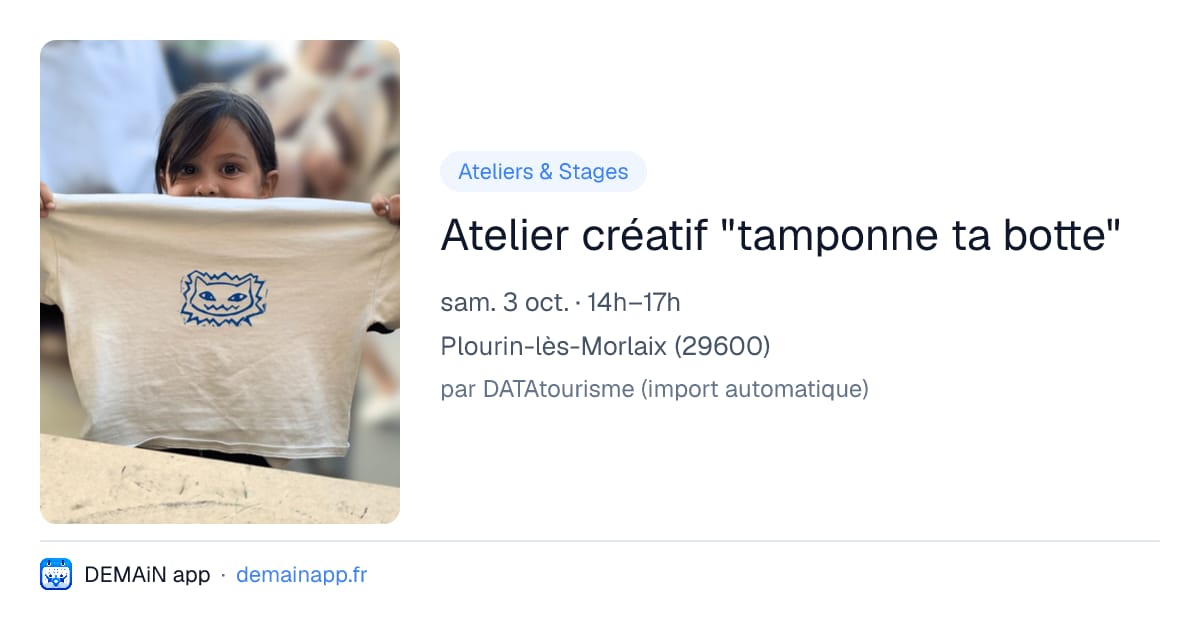 Atelier créatif "tamponne ta botte" — Plourin-lès-Morlaix