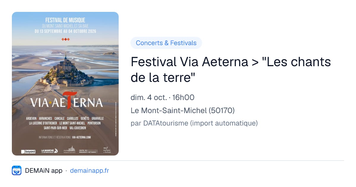 Festival Via Aeterna > "Les chants de la terre" — Le Mont-Saint-Michel