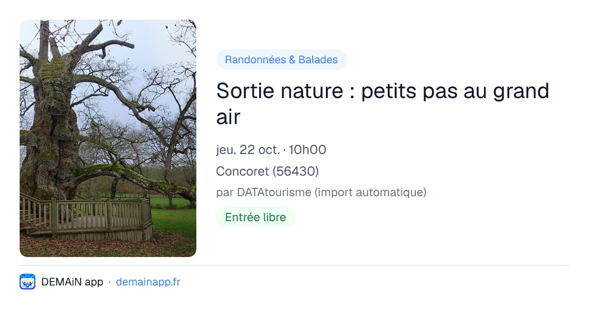 Sortie nature : petits pas au grand air — Concoret