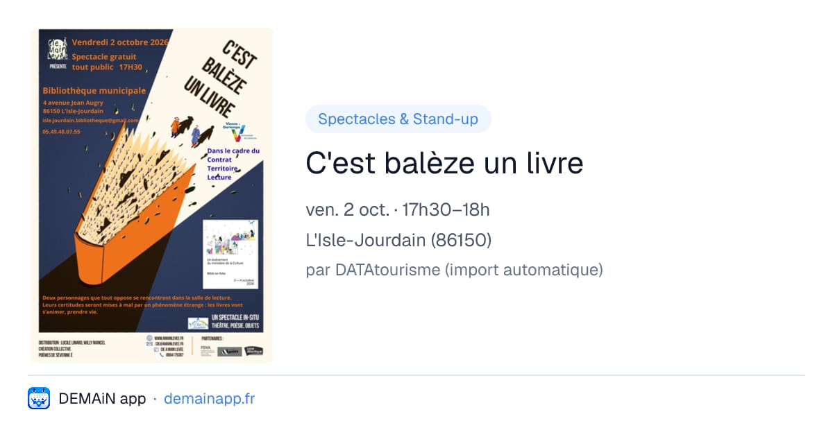 C'est balèze un livre — L'Isle-Jourdain