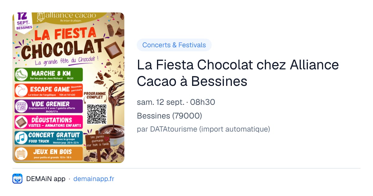 La Fiesta Chocolat chez Alliance Cacao à Bessines — Bessines