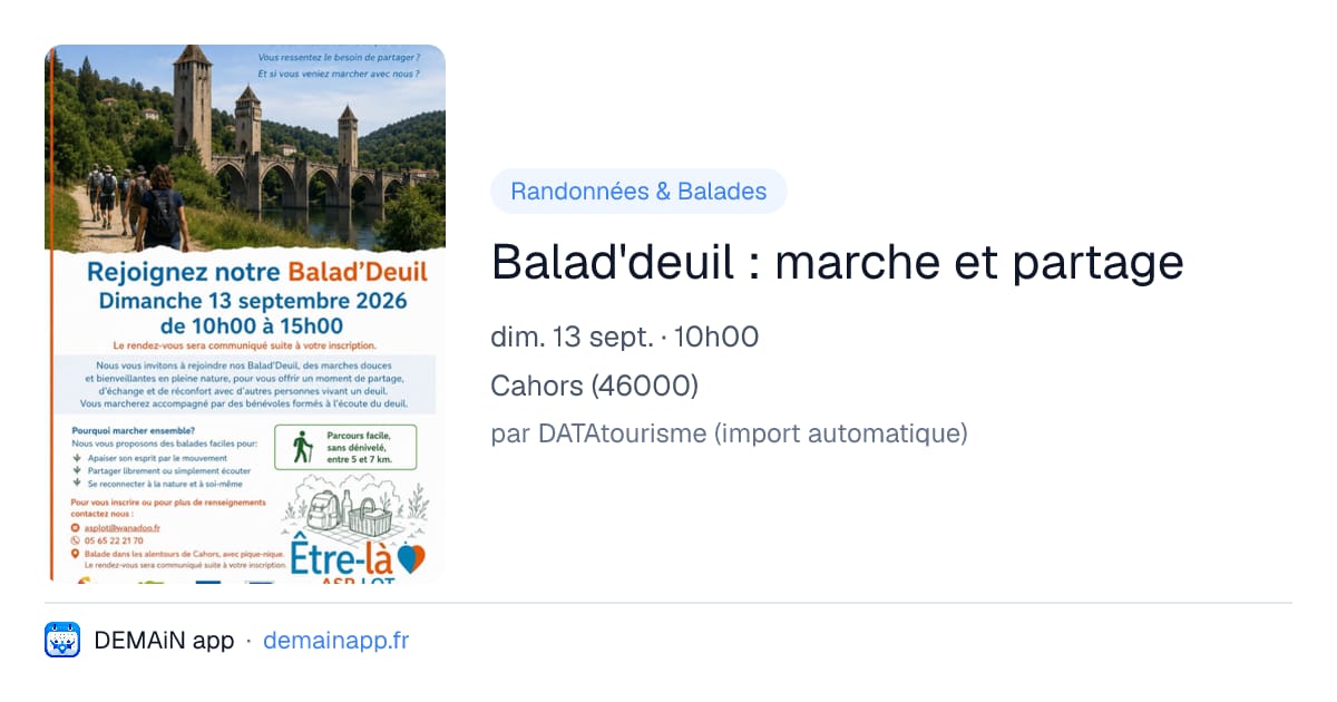 Balad'deuil : marche et partage — Cahors