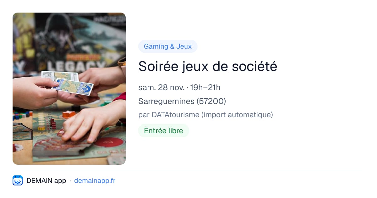 Soirée jeux de société — Sarreguemines
