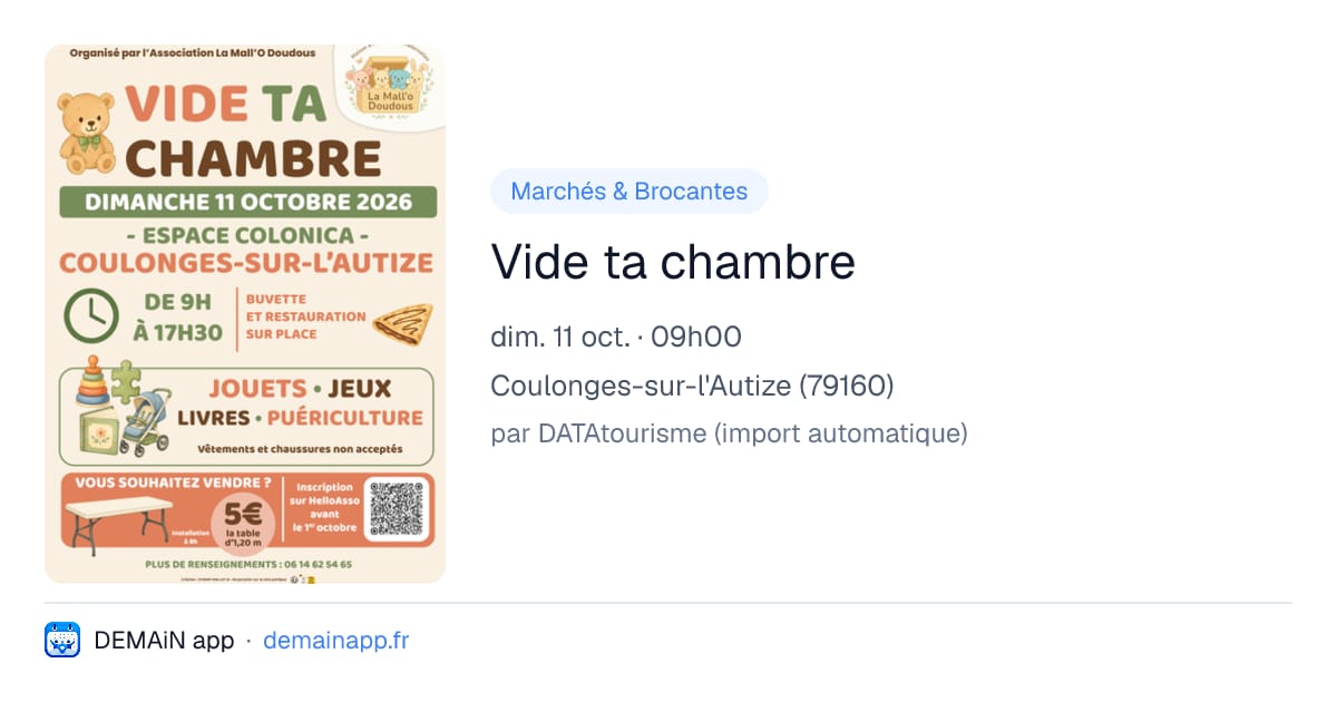 Vide ta chambre — Coulonges-sur-l'Autize
