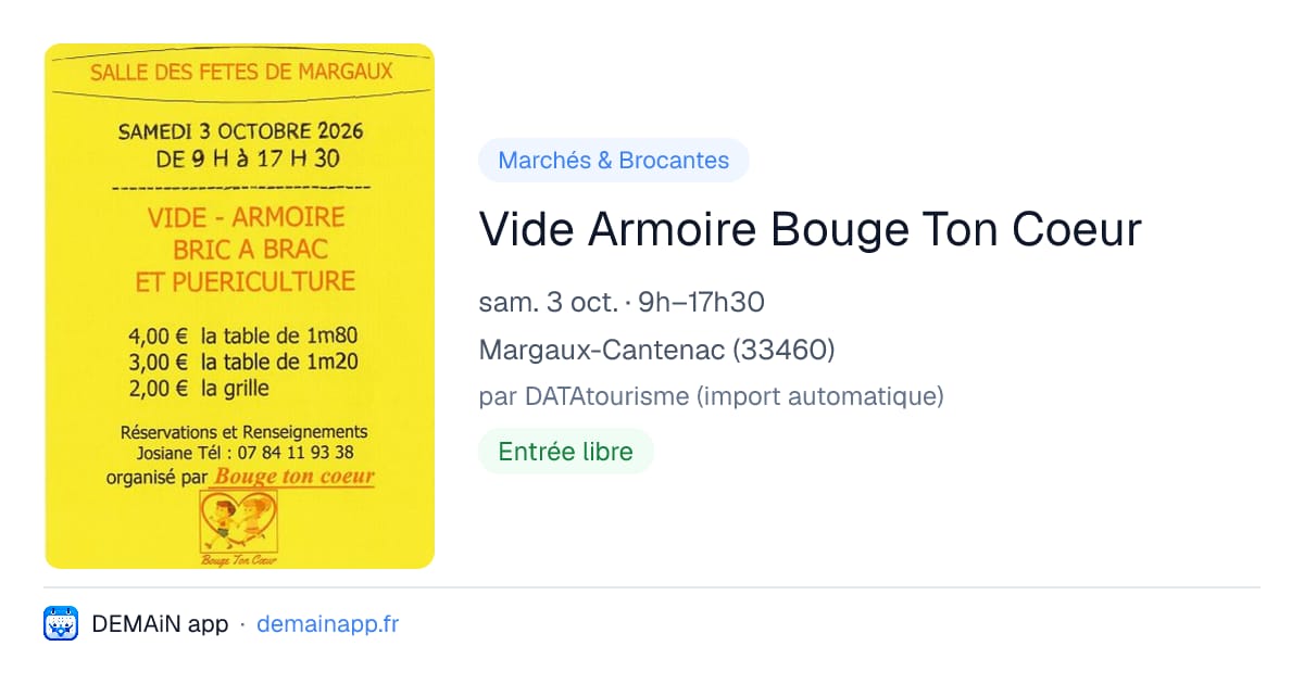Vide Armoire Bouge Ton Coeur — Margaux-Cantenac
