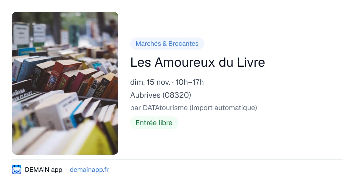 Les Amoureux du Livre — Aubrives