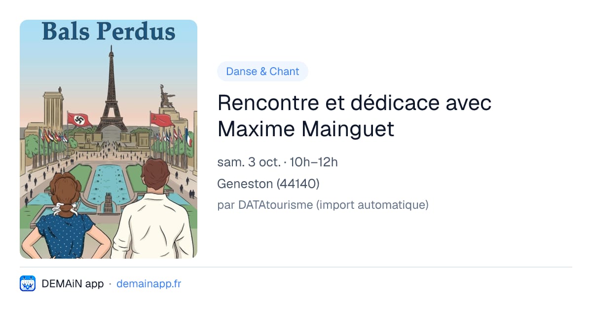 Rencontre et dédicace avec Maxime Mainguet — Geneston