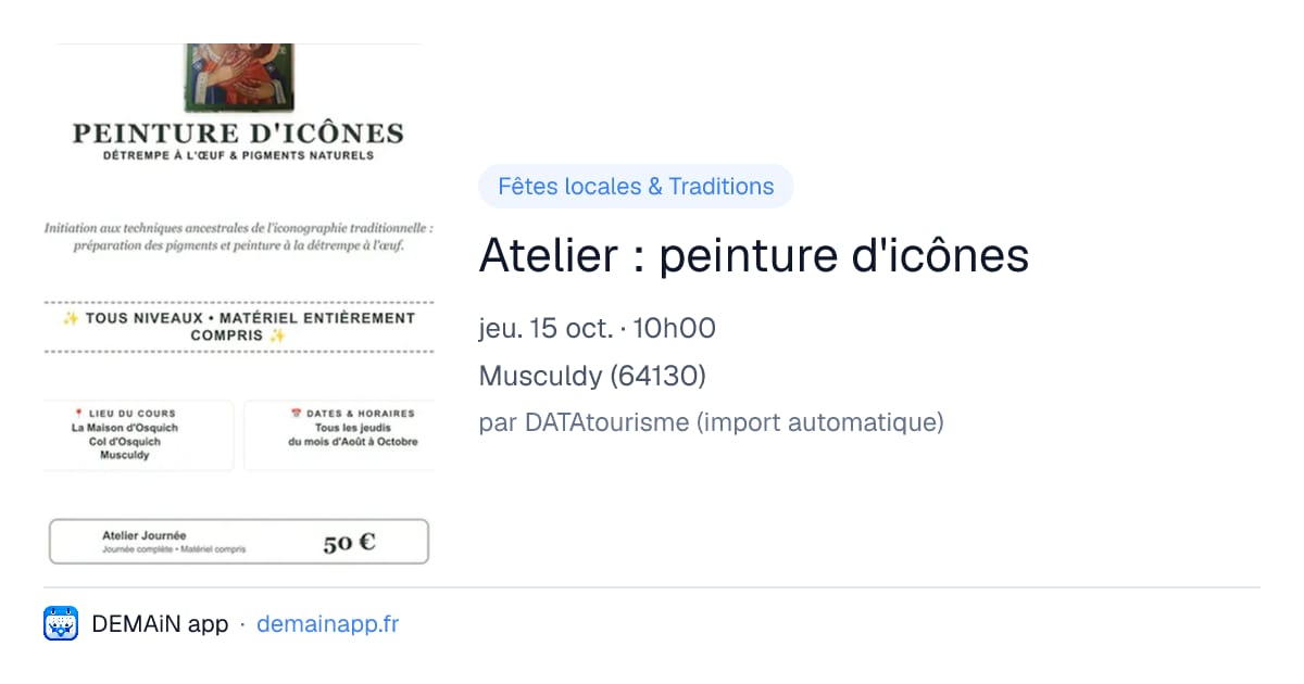 Atelier : peinture d'icônes — Musculdy