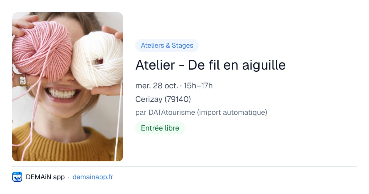 Atelier - De fil en aiguille — Cerizay
