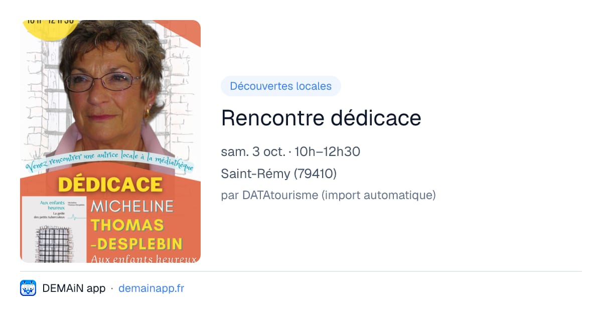 Rencontre dédicace — Saint-Rémy