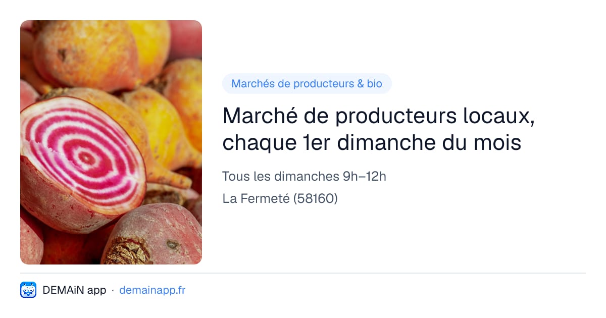 Marché de producteurs locaux, chaque 1er dimanche du mois — La Fermeté